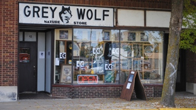 Grey Wolf Nature Store storefront in Rhinelander